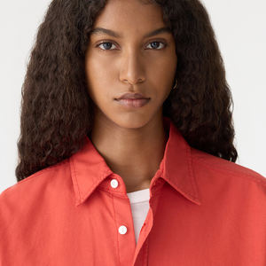 Camisa de manga larga de oficina Formal de moda para mujer, decoración de botones, bolsillos, tela tejida, camisas de mezclilla para otoño y primavera - Product Image 3