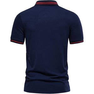 T-shirt d'été pour hommes de bonne qualité haut à col polo uni surdimensionné à manches courtes style gym décontracté avec col de qualité - Product Image 2