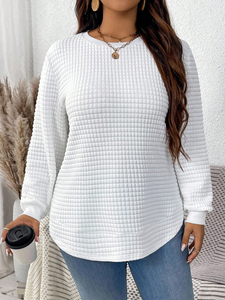 Sudadera de mujer personalizada, Sudadera de punto de color sólido de gofre, tejido de gofre grueso y cálido para mujer - Product Image 5