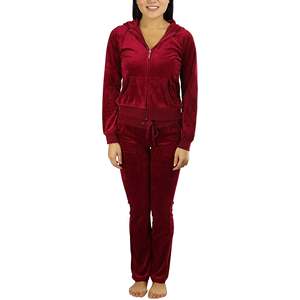 Conjunto de Dos Piezas de Chándal de Terciopelo para Mujer, Sudadera con Capucha y Cremallera, Pantalones Deportivos, Traje Informal Cálido para Mujer - Product Image 1