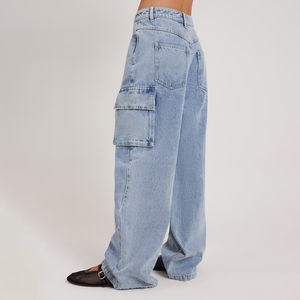 2025 personnalisé rétro droite jambe large Cargo pantalon lavé multi-poches à la mode décontracté femmes porter en gros taux OEM - Product Image 6