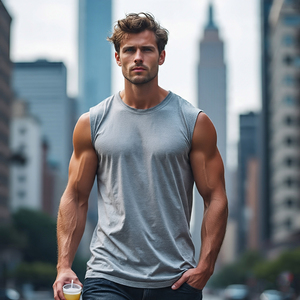 Muscle sin mangas lavado Boxy camisetas hombres personalizado corte hombro chalecos camiseta sin mangas Boxy chaleco niños - Product Image 3