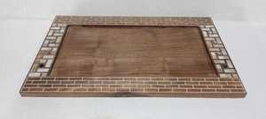 Inlay <b>tray</b> wooden crafted wood and metal custom <b>tray</b> for for <b>Candles</b> - Product Image 5