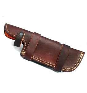 Gaine en cuir de 10 pouces faite à la main pour couteau Tracker transport horizontal avec boucles de ceinture Gaines de couteau en cuir uniques - Product Image 1