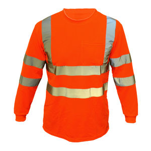 2025 ODM sur mesure hommes haute visibilité col rond vêtements de travail chemise bonne qualité à manches longues réfléchissant sécurité haute visibilité chemise - Product Image 3