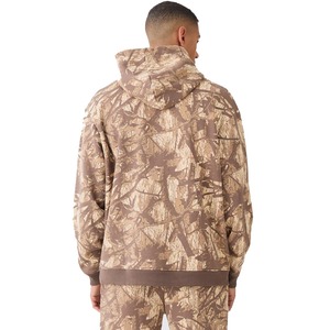 Sudadera con capucha con estampado de camuflaje de algodón 100% para hombre, ropa de calle holgada de tela de rizo pesado, hombros caídos, Invierno Retro Vintage - Product Image 2