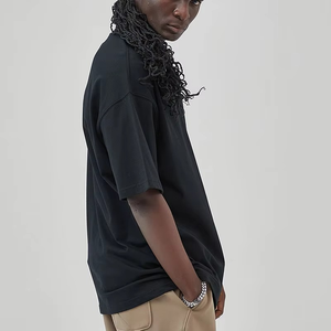 Camiseta holgada de algodón 100% al por mayor para hombre nuevo estilo top de gran tamaño para Primavera Verano diseño de punto a rayas informal personalizable - Product Image 5