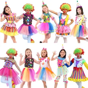 Feestdecor Purim Halloween Circus Clown Kostuum Pretpark Ondeugende Clown Performance Cosplay Kleding Carnaval Jongens Meisjes