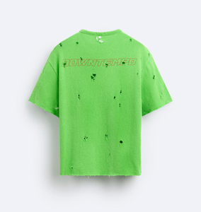 เสื้อยืด OEM ทรงปกติ ไหล่ตก ผ้าคอตตอนหนา 330gsm แขนสั้น หลายสี ถักทอ เป็นมิตรต่อสิ่งแวดล้อม สำหรับผู้ชาย - Product Image 2