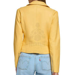 100% chaquetas de cuero originales para mujer, chaquetas de moda ajustadas con logotipo personalizado, chaqueta de cuero a la moda para mujer - Product Image 4