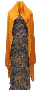 Collection A.K.TRENDY : Ensemble Somali Dirac en tissu Gabasar, manches cloche, imprimé floral, coupe ample, coton et élasthanne, écologique, luxe - Product Image 2