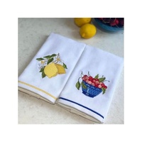 Nouveautés Haute Qualité Absorbant Brodé Jaune Couleurs Stripe 60x40 Cm Nettoyage Doux Hyper-absorbant Golf Serviettes de Cuisine