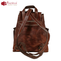 Sac à dos en cuir marocain durable et imperméable pour femmes étudiantes, grande capacité, multifonctionnel, sac de randonnée et de voyage en cuir véritable