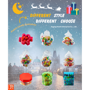 Boîtes cadeaux de Noël en plastique recyclable en forme d'arbre à 3 couches Kwang Hsieh avec couvercles, qualité alimentaire pour chewing-gum, gelée, jus et sucre - Product Image 5