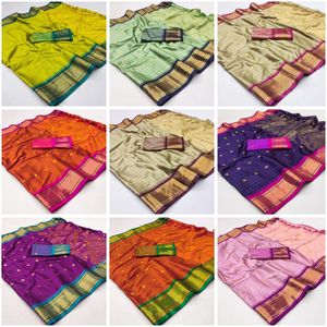 Nouveau lancement robe ethnique indienne et pakistanaise pour adultes bordure exclusive auto-conception sari en soie de coton mercerisé - Product Image 4