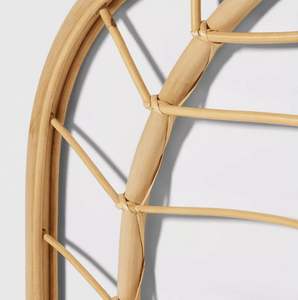 Handmade Bohemian Style Rattan <b>Wall</b> <b>Shelf</b> with Leaf Design Floating Organizer for Living Room <b>Bathroom</b> Kitchen - Product Image 4