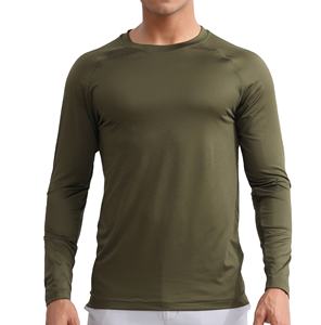 Nouveaux t-shirts pour hommes, prix d'usine, vêtements de fitness, coupe slim, manches longues, couleurs unies, t-shirt de haute qualité - Product Image 1