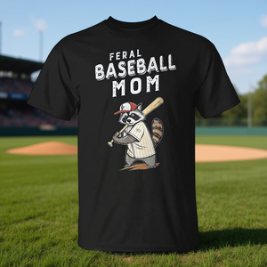 T-Shirt Retrò per Amanti dello Sport con Motivi Procione e Mamma Baseballista, Prodotto Promozionale - Product Image 3