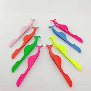 Hot Sale <b>Eyelash</b> Tweezers Wholesale Pink Black White Rose Gold Lash Tweezers Vendor Private Label <b>Eyelash</b> <b>Applicators</b> Tweezers - Product Image 2