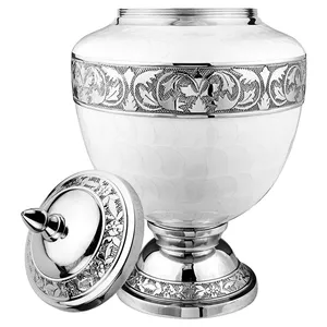 Urna de cremación de Metal de estilo americano de 12x7,5 pulgadas, hermosa y grande, capacidad de 200 pulgadas cúbicas, suministros funerarios de peso pesado - Product Image 6
