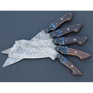 Juego de 5 Cuchillos de Cocina Profesionales con Mango de Madera de Palisandro Ecológico, con Logotipo Personalizado, Acero de Damasco - Product Image 3