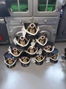 Casco Shako Napoleónico Francés, Color Negro, Casco Shako de Lana Negra y Cuero, Parte Superior del Sombrero, Casco Shako para Recreación Histórica - Product Image 2