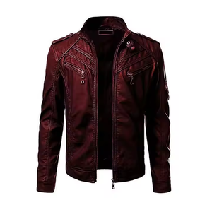 Veste en cuir d'agneau véritable déchiré pour homme, motif décontracté, séchage rapide, respirante, vente en gros personnalisée - Product Image 1