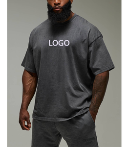 T-shirt en polyester de haute qualité, coupe ample, imprimé à l'écran personnalisé, surdimensionné, graphique épais, vêtements pour hommes, anti-rétrécissement, t-shirts actifs - Product Image 3