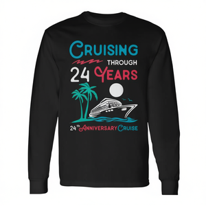 Maglietta promozionale a maniche lunghe per il 24° anniversario del matrimonio, 24 anni di matrimonio - Product Image 2