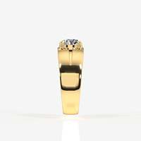 Anillo de Oro 9K para Hombre con Diamante Portugués Cultivado en Laboratorio de 1 Quilate, Corte Brillante, Corte Excelente, Estilo Hip Hop, Chapado en Rodio, 99% Puro