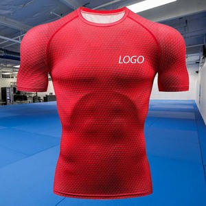 Ensemble Rash Guard de Compression Imprimé Personnalisé pour Hommes, Protection Anti-échaudures, Short de Jiu Jitsu BJJ MMA, Vêtements de Combat, Prix de Gros - Product Image 2