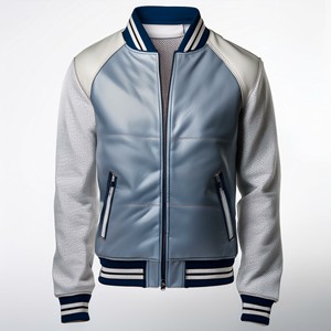 Blouson bombardier de baseball de haute qualité pour hommes veste universitaire personnalisée Chicago Design lettre toile coupe-vent doublure en laine collée - Product Image 1