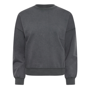 เสื้อสเวตเชิ้ตคอกลมสำหรับผู้หญิงแขนยาวสีพื้นพิมพ์ลายโลโก้ - Product Image 5
