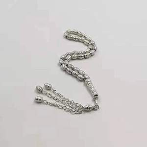 Tasbih Plating Silver Color Metal <b>Beads</b> Muslim 33beads <b>Bracelet</b> Misbaha (6x8mm X 33beads) - Product Image 3