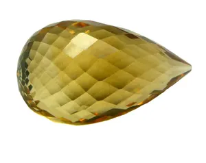 优质天然批发手工梨形布里奥莱特宽松黄色黄水晶宝石珠宝制作批发价