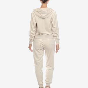 Custom Hot Selling Fleece Solid <b>Short</b> <b>Sleeve</b> Plus Size Women's Zip-Up Hoodie Jogger Set 2-Piece Anti-Pilling - Product Image 6