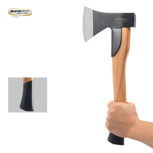 Hache de camping robuste 600g avec manche en hêtre, hache en acier au carbone forgé pour fendre du bois, survie en extérieur, jardinage - Product Image 3