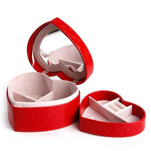 Jeulia Double-Layer <b>Heart</b> <b>Shape</b> PU Leather Jewelry <b>Box</b> Handmade Luxury Gift <b>Box</b> - Product Image 2