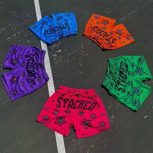 Pantalones cortos informales de entrenamiento de verano para hombre, de secado rápido, cintura media, malla de poliéster transpirable con logotipo personalizado, para correr y trotar - Product Image 3