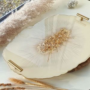 Plateau en résine époxy époustouflant pour la vaisselle, les boissons, les aliments, les clés, les objets décoratifs - Affichage multifonctionnel durable pour le salon - Product Image 5