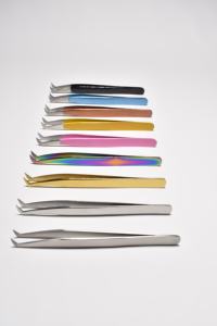 Custom Logo Lashes Tools Eyelash Tweezers Stainless Steel Eyelash <b>Applicator</b> Private <b>Label</b> Eyelash Makeup Tools - Product Image 2