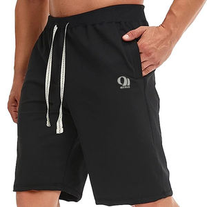 Pantalones Cortos Deportivos para Hombre de Alta Calidad, Ecológicos, Color Personalizado, Servicio OEM, Transpirables, Antiarrugas, Resistentes al Viento, Diseño Liso Teñido - Product Image 1