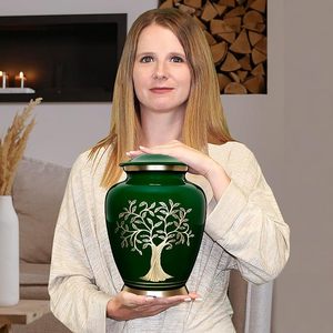 Handmade <b>Large</b> Adult Mosaic Aluminium Glass Cremation <b>Urn</b> Unique Funerals Supply With Individual Tiles Applied Burial - Product Image 1