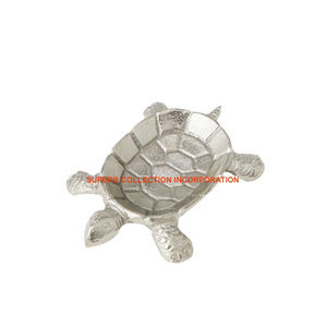 ชามเสิร์ฟอาหารสีเงินเต่าสไตล์ทันสมัยวัสดุโลหะคุณภาพระดับพรีเมียมชามเสิร์ฟสำหรับงานแต่งงานชามตกแต่ง - Product Image 1