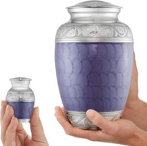 Lot de 5 urnes funéraires gravées pour cendres humaines-1 adulte + 4 jetons souvenir taille lavande - Product Image 2