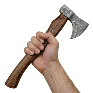 Arwin Enterprises Handmade Mattock Hatchet Damascus Steel Blade <b>Wood</b> Handle 16-inch Overall Length Industrial Grade Leather <b>Axe</b> - Product Image 4