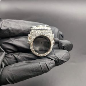 Iced Out Custom <b>Initial</b> Letter VVS Moissanite Round Cut Diamond Sparkling 925 Sterling Silver Luxury Hip Hop Statement <b>Ring</b> - Product Image 4
