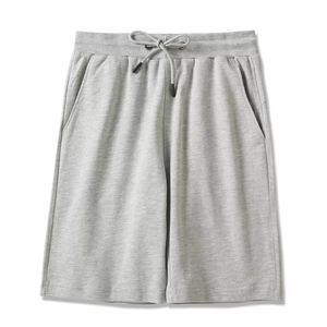 Pantalones Cortos Bermuda de Algodón Gris para Hombre con Cintura Ajustable con Cordón y Bolsillos, Estilo Casual, Talle Medio, Tejido de Punto, Diseño Transpirable - Product Image 1