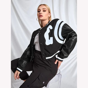 Vestes Letterman Varsity College personnalisées en couleurs pour femmes dames avec des patchs de broderie en chenille personnalisés en gros - Product Image 6