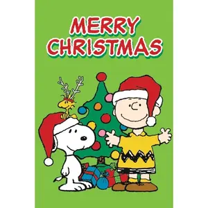 การ์ดอวยพรแฮนด์เมดแบบพับได้สำหรับ Peanuts 'Merry Christmas' การ์ดอวยพรวันหยุดทำจากกระดาษพิมพ์ดิจิทัลสำหรับวันเกิด - Product Image 1